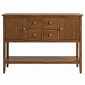 Wooden Sideboard with Brass Knobs, 152cm x 40cm x 86cm