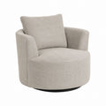 Polyester Fabric Swivel Lounge Chair with Cushion Round Design 85cm Height
