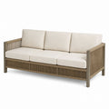 Aluminum Outdoor Sofa with Rope Weave and Beige Cushions